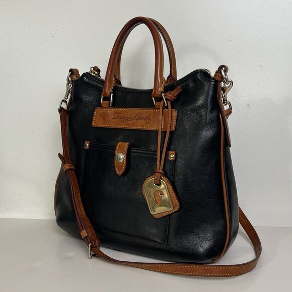 Dooney Bourke Florentine Vacchetta Leather Satchel Crossbody Old Money Heritage - Picture 4 of 13